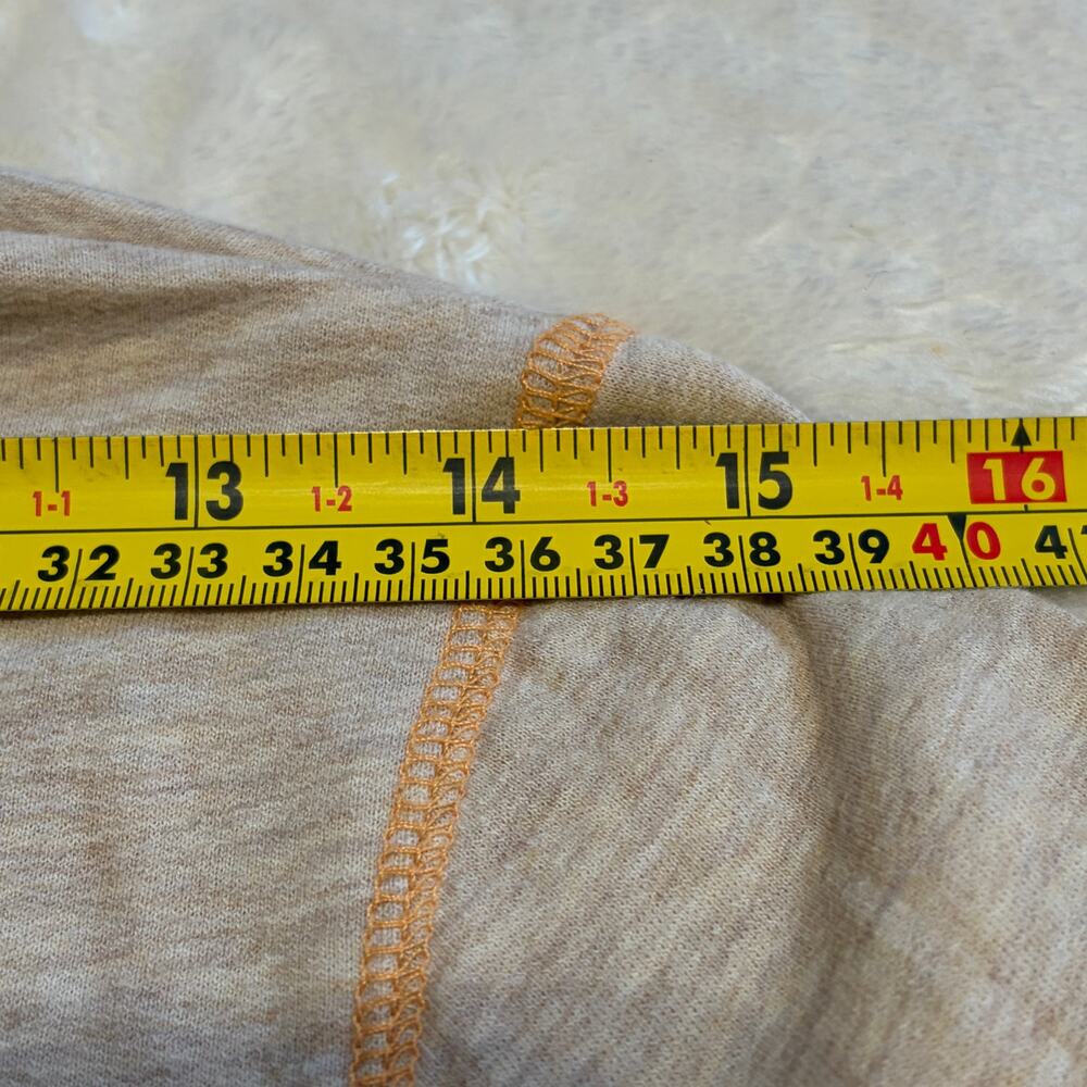 Free People Henley Sweatshirt Womens Medium Oatmeal Fleece Pullover Hooded Y2k - Picture 9 of 11
